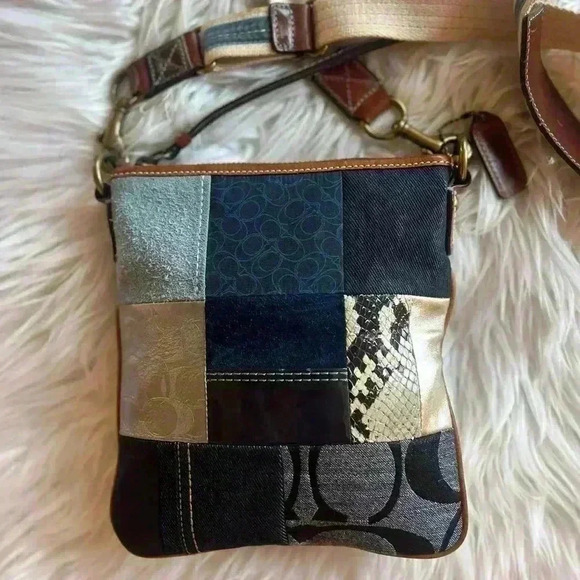 Coach Lynda Denim Patchwork Crossbody Bag B063-10006 - Picture 10 of 15